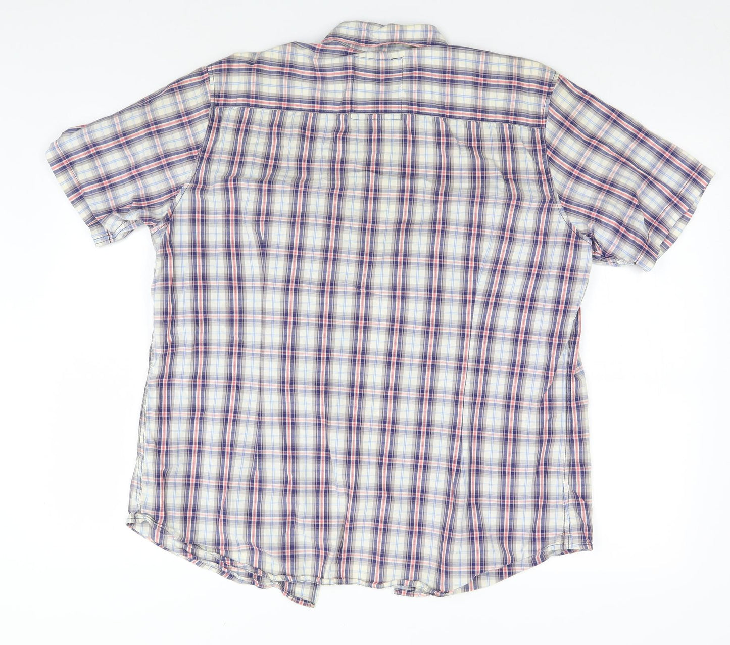 NEXT Mens Blue Plaid   Button-Up Size L