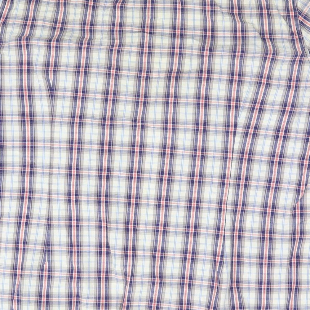 NEXT Mens Blue Plaid   Button-Up Size L