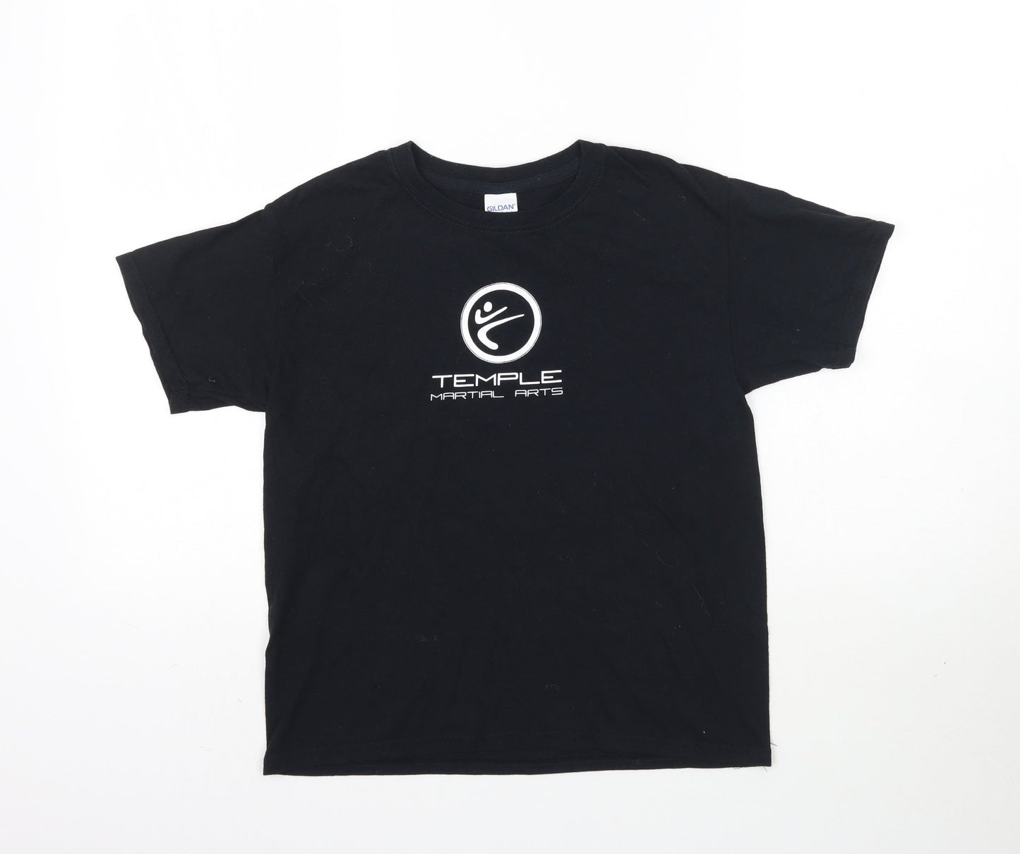 Gildan Boys Black   Basic T-Shirt Size S  - Temple Martial Arts