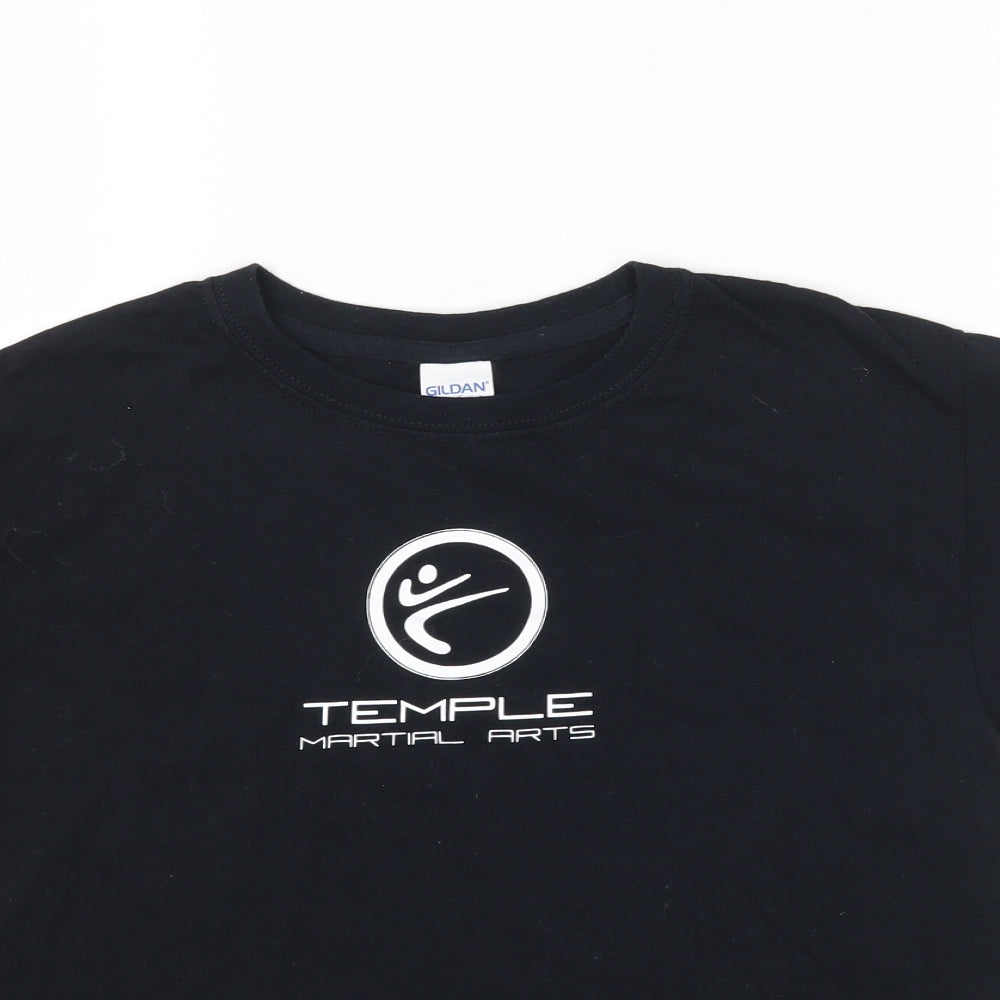 Gildan Boys Black   Basic T-Shirt Size S  - Temple Martial Arts