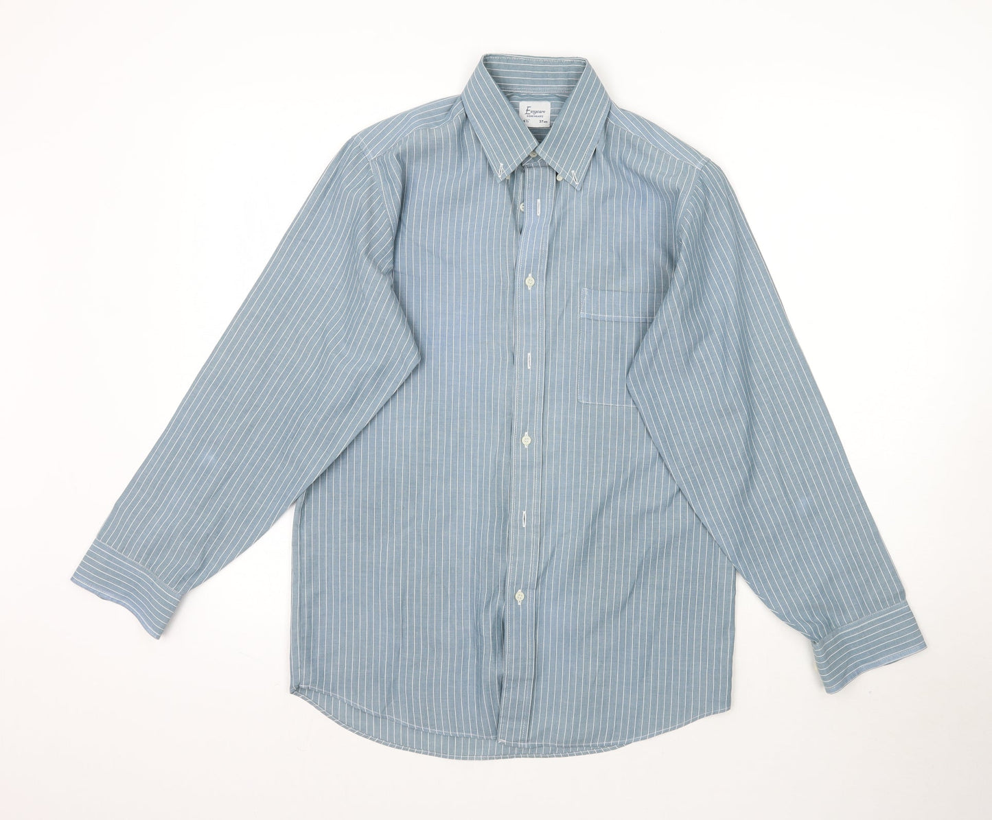 Debenhams Mens Blue Striped   Button-Up Size 14.5