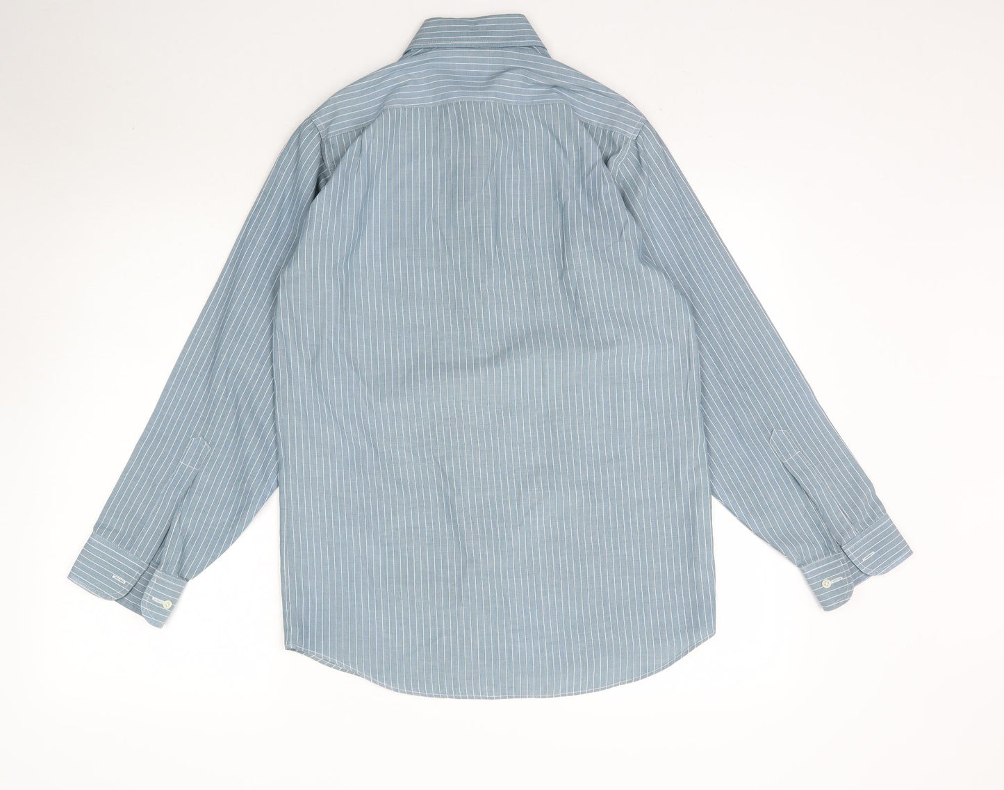 Debenhams Mens Blue Striped   Button-Up Size 14.5