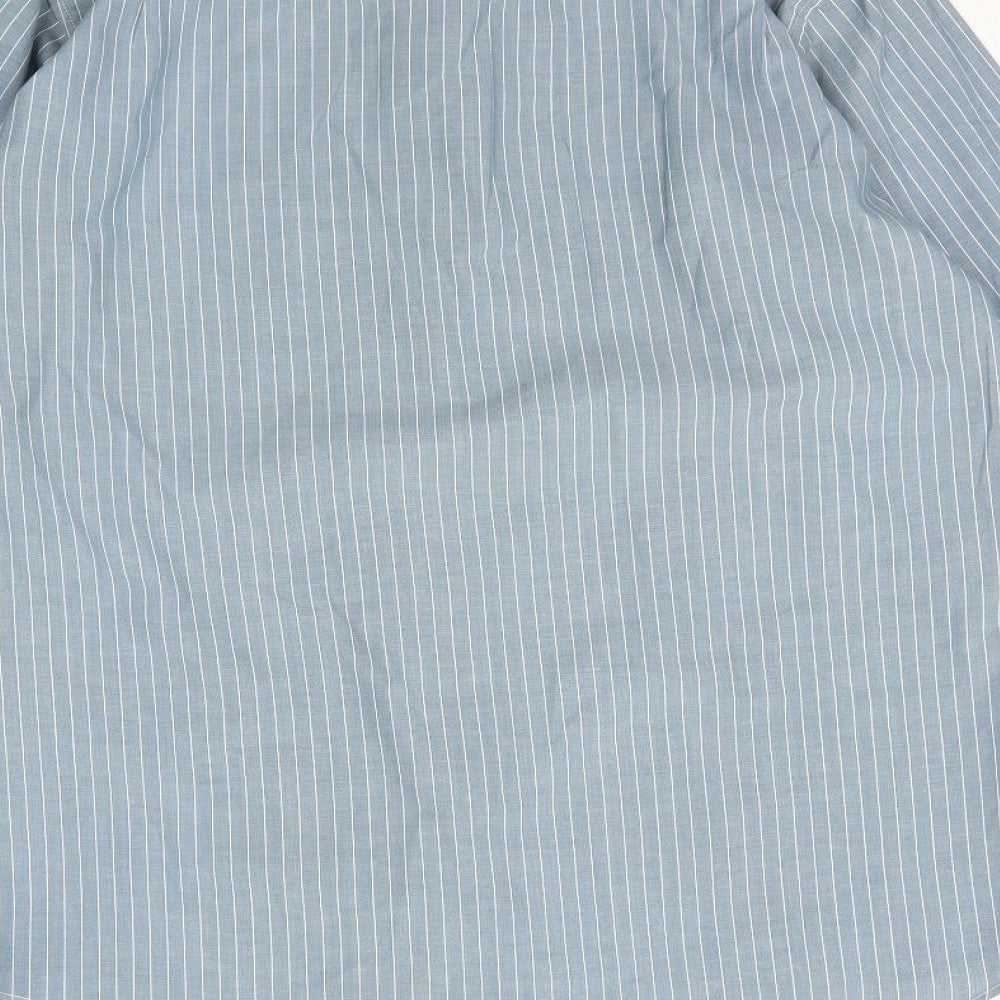 Debenhams Mens Blue Striped   Button-Up Size 14.5