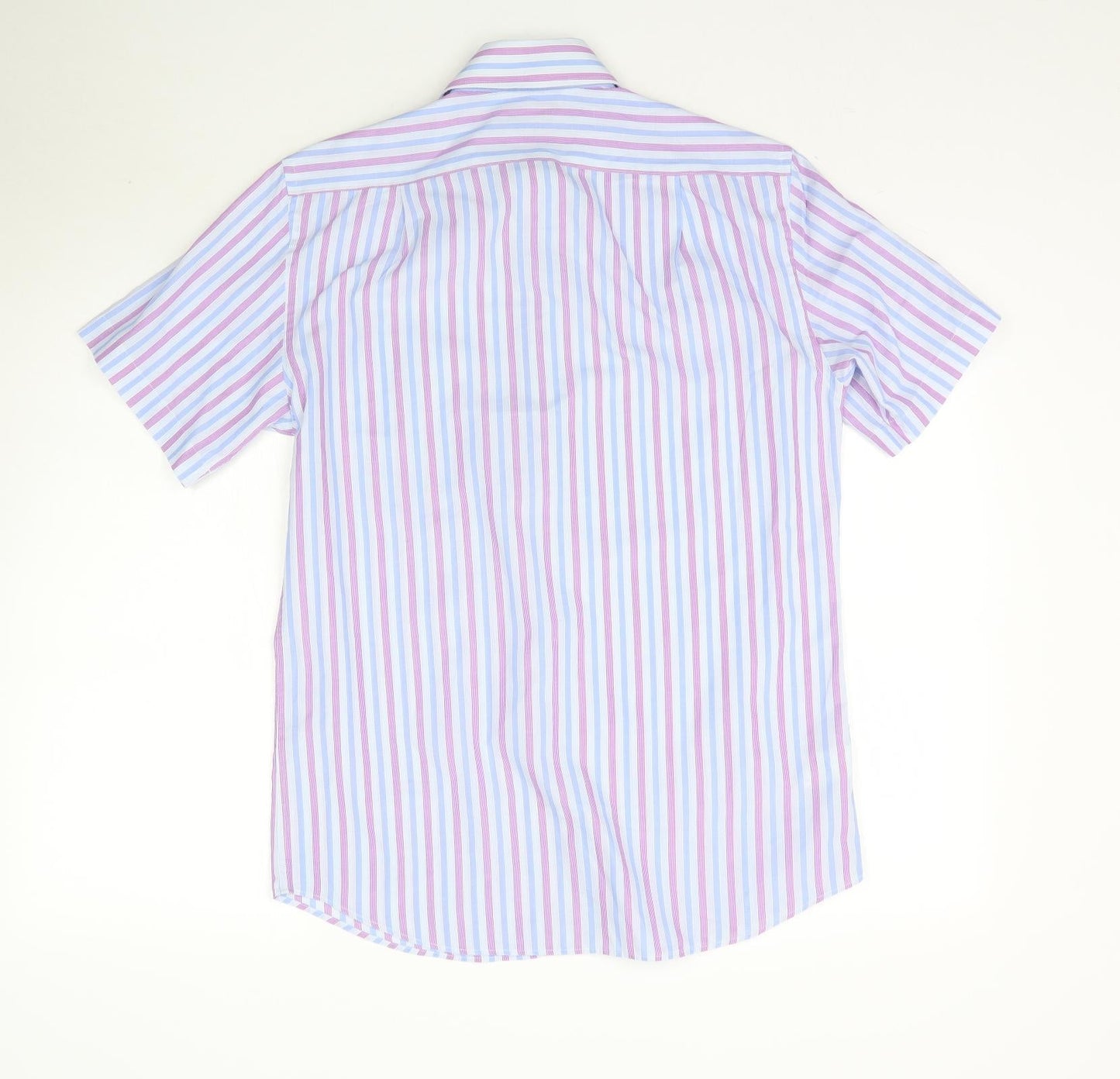 Marks and Spencer Mens Purple Striped   Button-Up Size 14.5