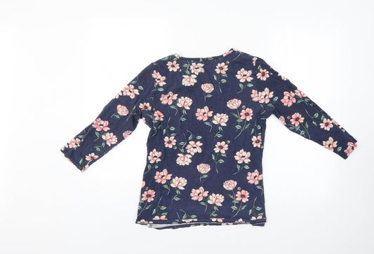Dorothy Perkins Womens Blue Floral  Basic Blouse Size 14