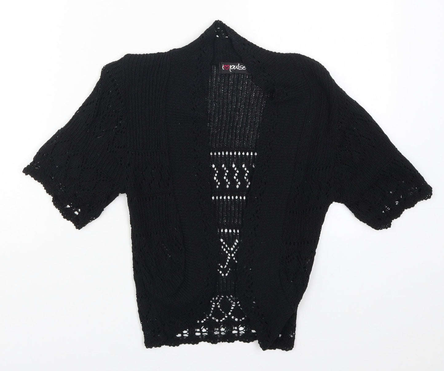 I Love Pulse Womens Black  Knit Cape Jumper Size S
