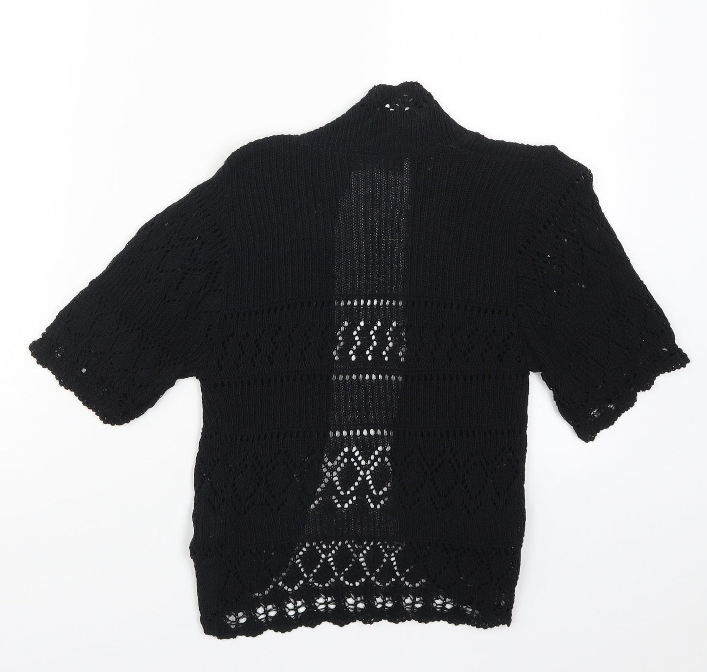 I Love Pulse Womens Black  Knit Cape Jumper Size S