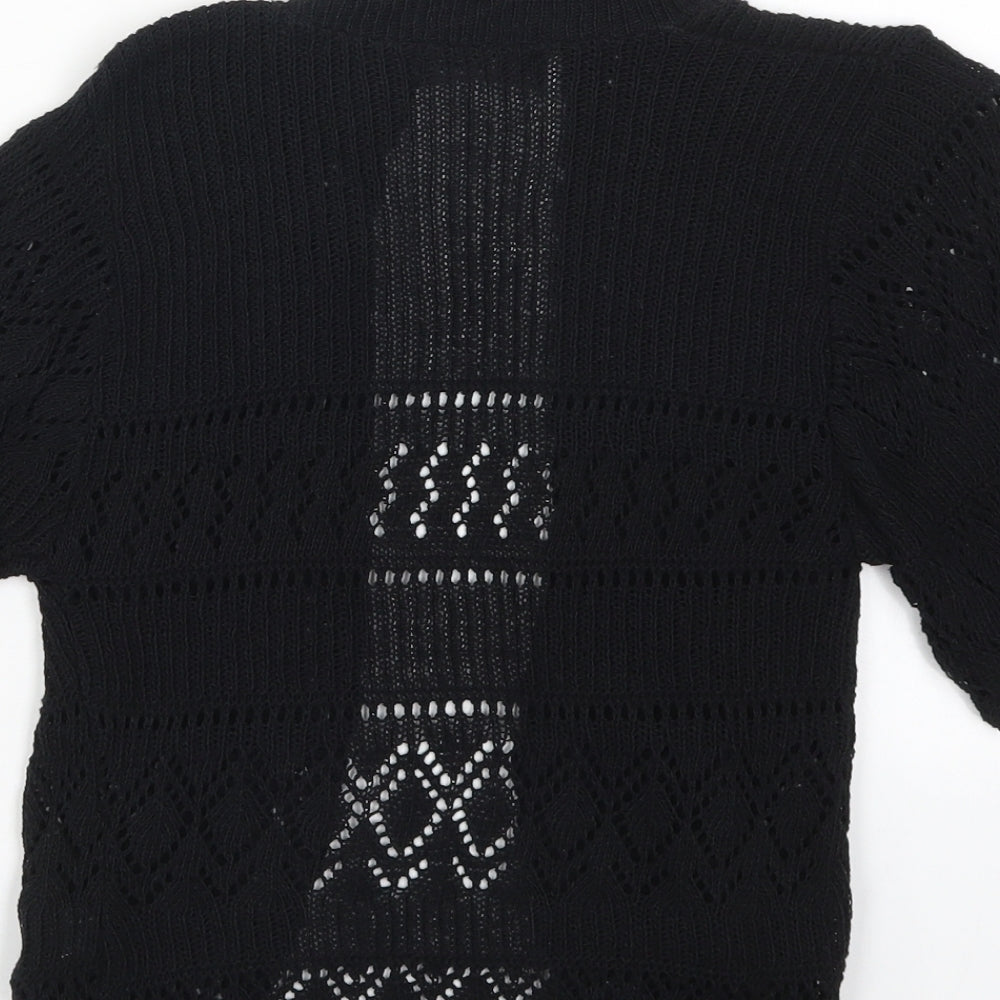 I Love Pulse Womens Black  Knit Cape Jumper Size S
