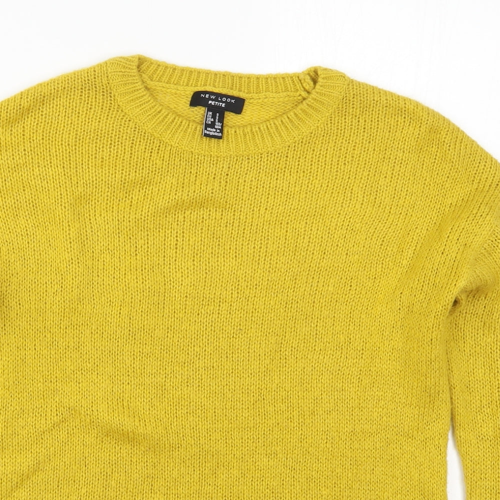 New Look Womens Yellow  Knit Pullover Jumper Size S