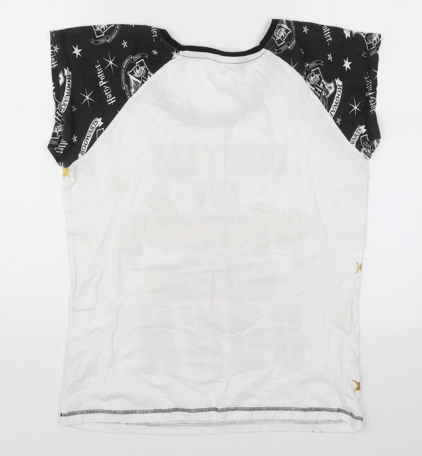 Preworn Womens White Solid  Top Pyjama Top Size 12  - Don't Let the Muggles get You Down