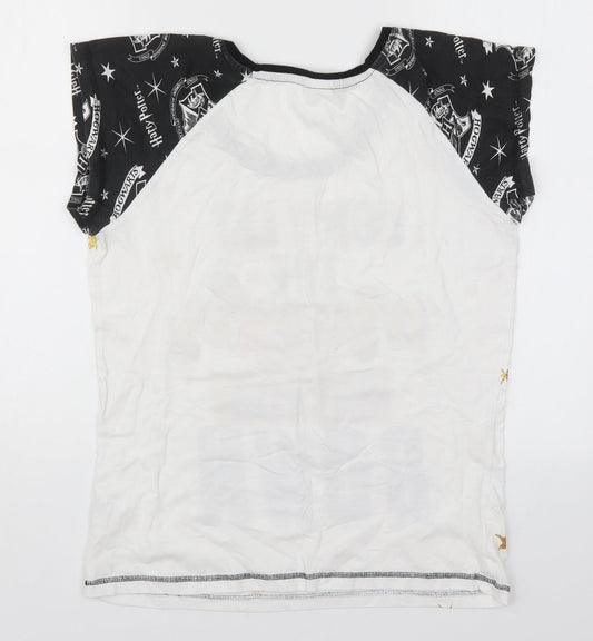 Preworn Womens White Solid  Top Pyjama Top Size 12  - Don't Let the Muggles get You Down