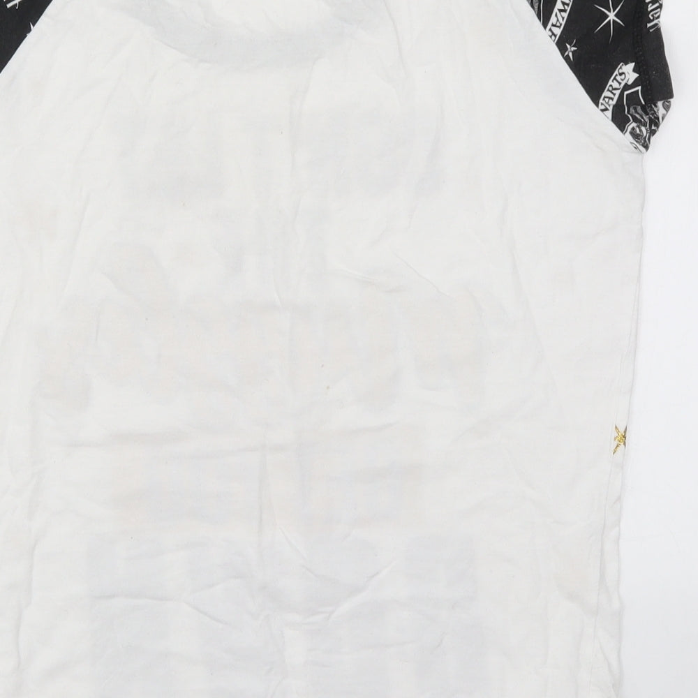 Preworn Womens White Solid  Top Pyjama Top Size 12  - Don't Let the Muggles get You Down