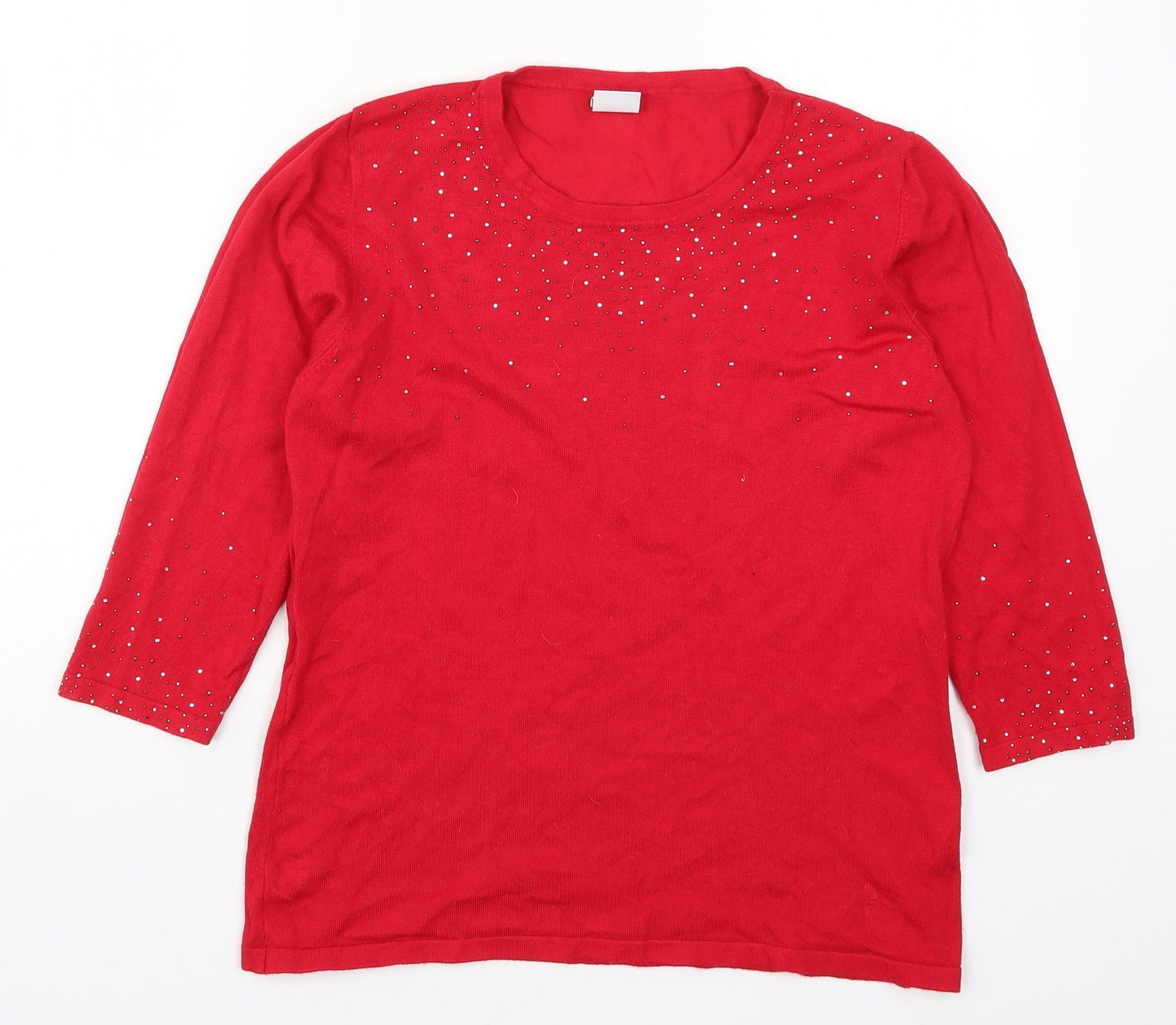 Stock Shop Womens Red  Knit Pullover Jumper Size M