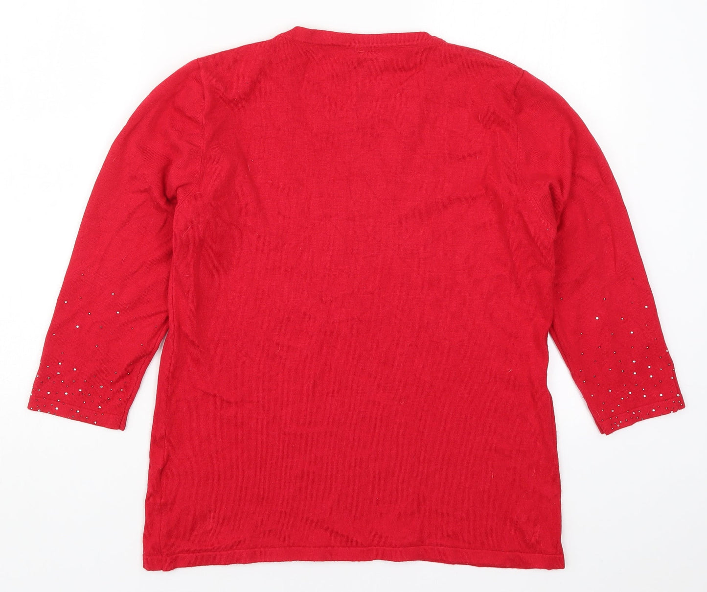 Stock Shop Womens Red  Knit Pullover Jumper Size M