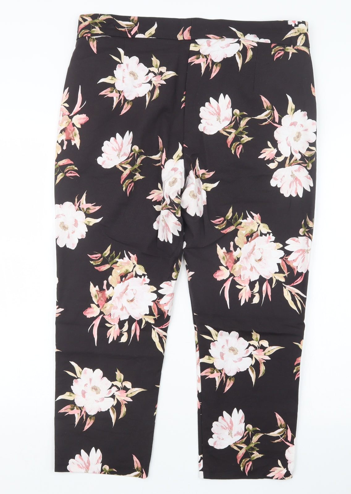 Preworn Womens Black Floral  Trousers  Size 36 in L24 in