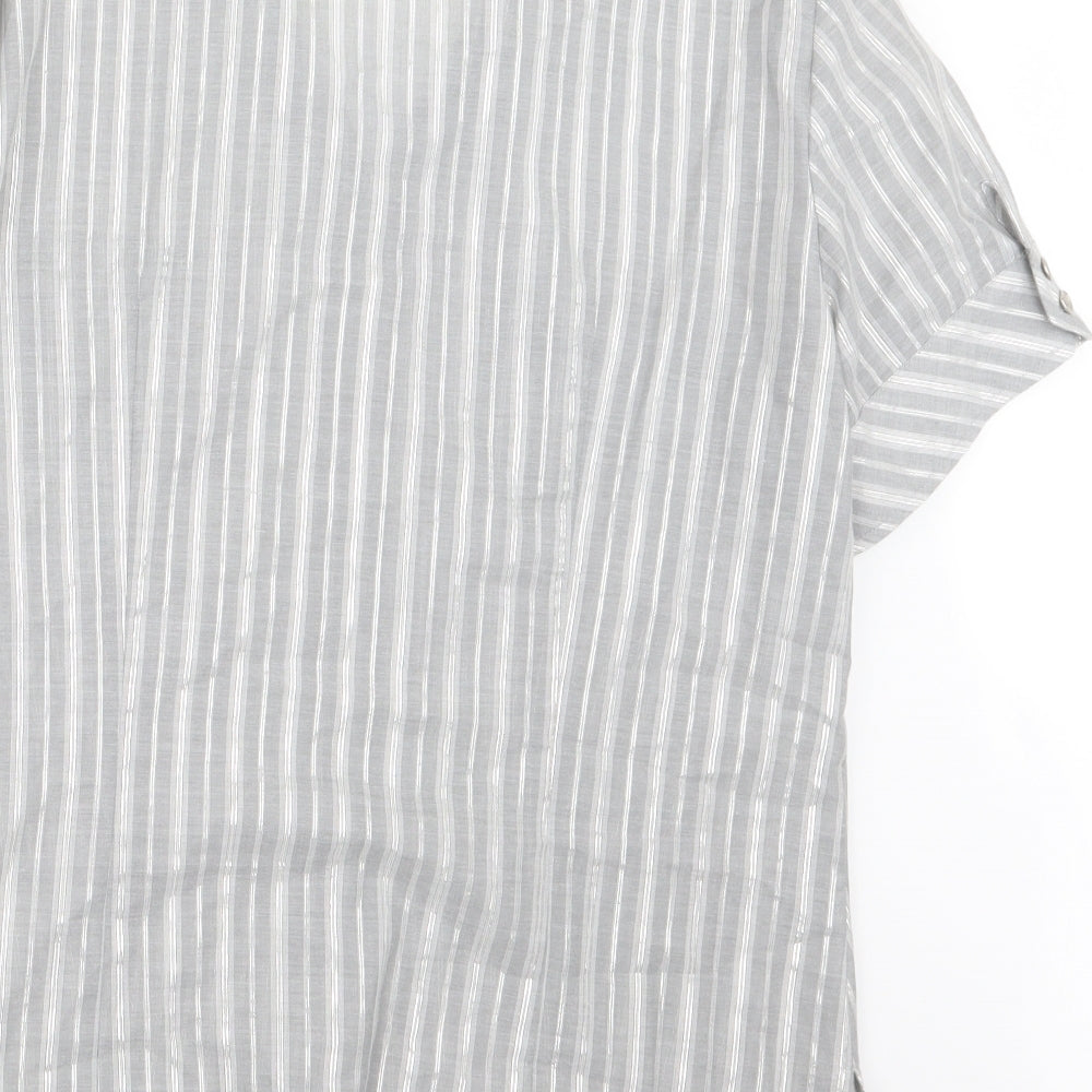 Gerry Weber Womens Grey Striped  Basic Button-Up Size 14