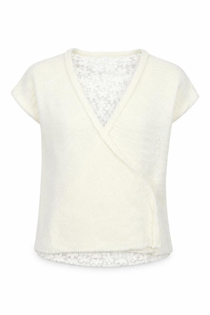 Young Dimension Girls White  Knit Cardigan Jumper Size 7-8 Years