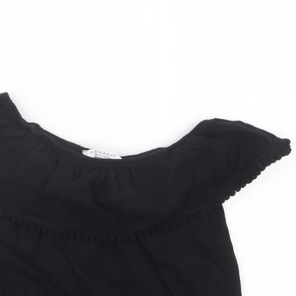 Primark Girls Black   Basic T-Shirt Size 9-10 Years