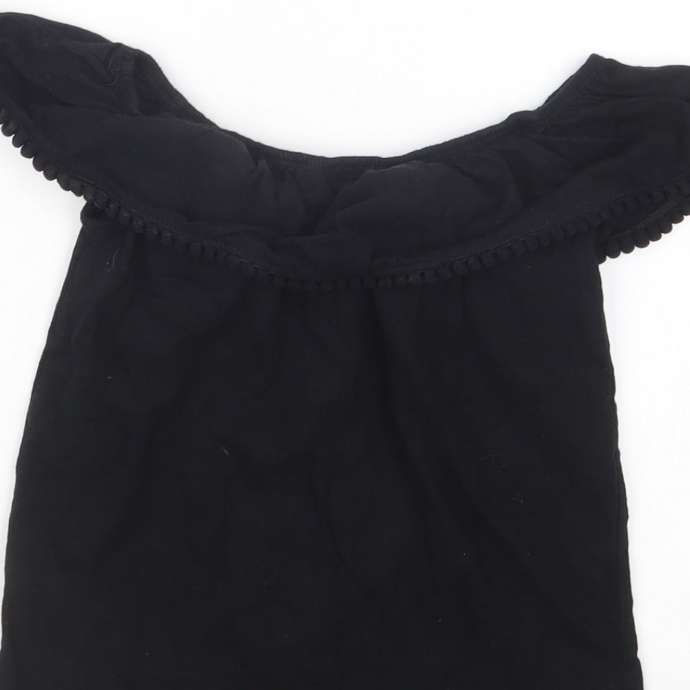 Primark Girls Black   Basic T-Shirt Size 9-10 Years