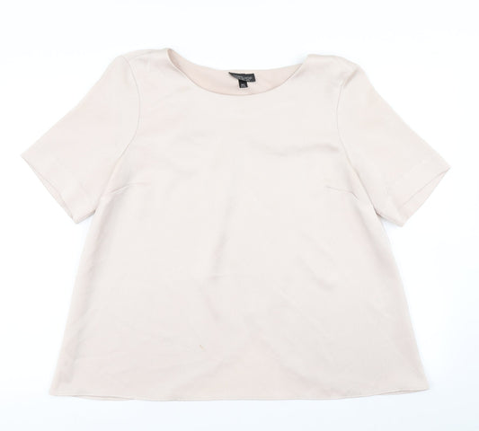 Topshop Womens Ivory   Basic Blouse Size 12  - Open back