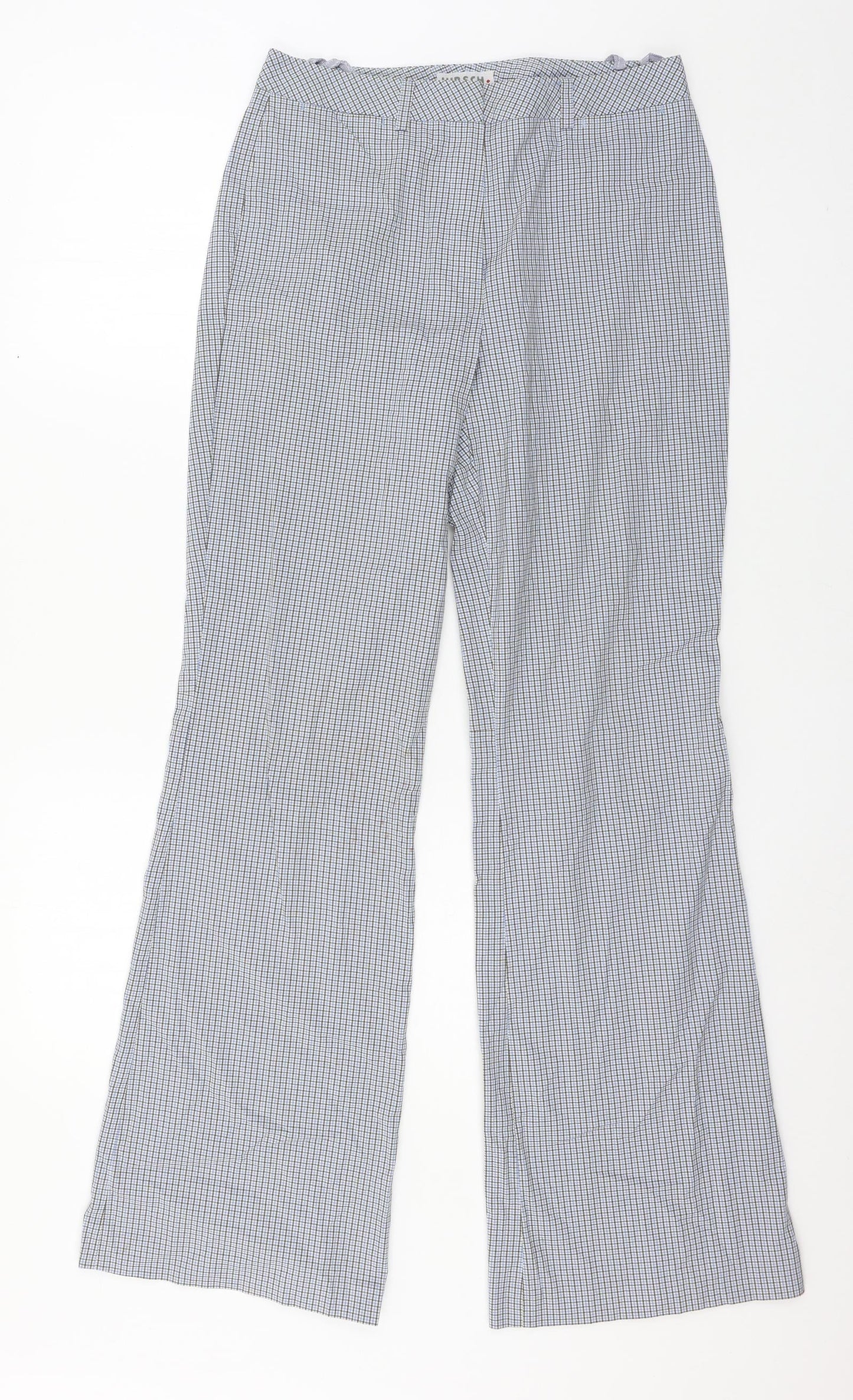 Hirsch Womens Blue Check  Trousers  Size 28 in L31 in