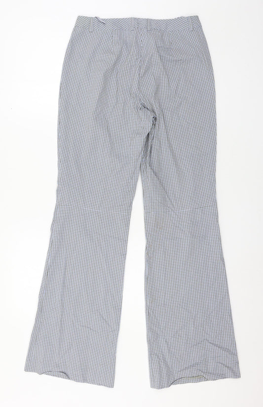 Hirsch Womens Blue Check  Trousers  Size 28 in L31 in