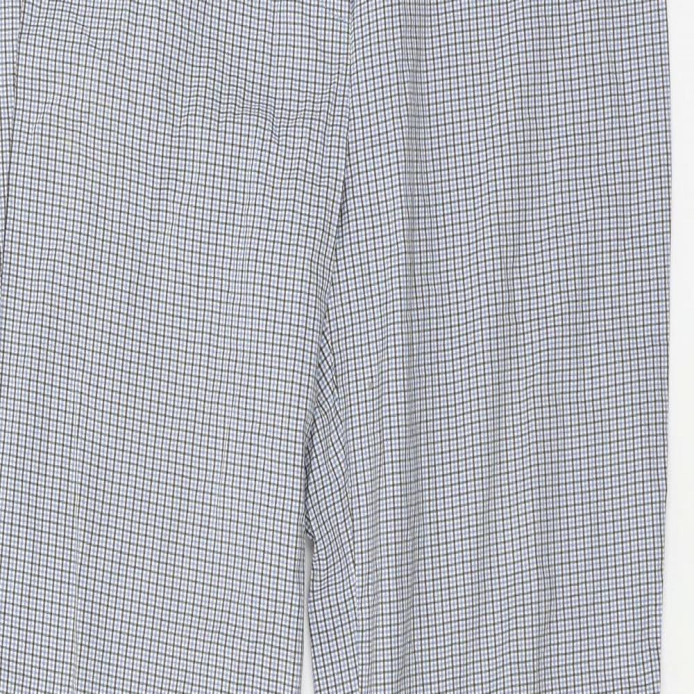 Hirsch Womens Blue Check  Trousers  Size 28 in L31 in