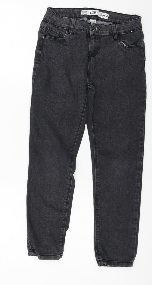 Denim & Co. Girls Grey  Denim Skinny Jeans Size 9-10 Years