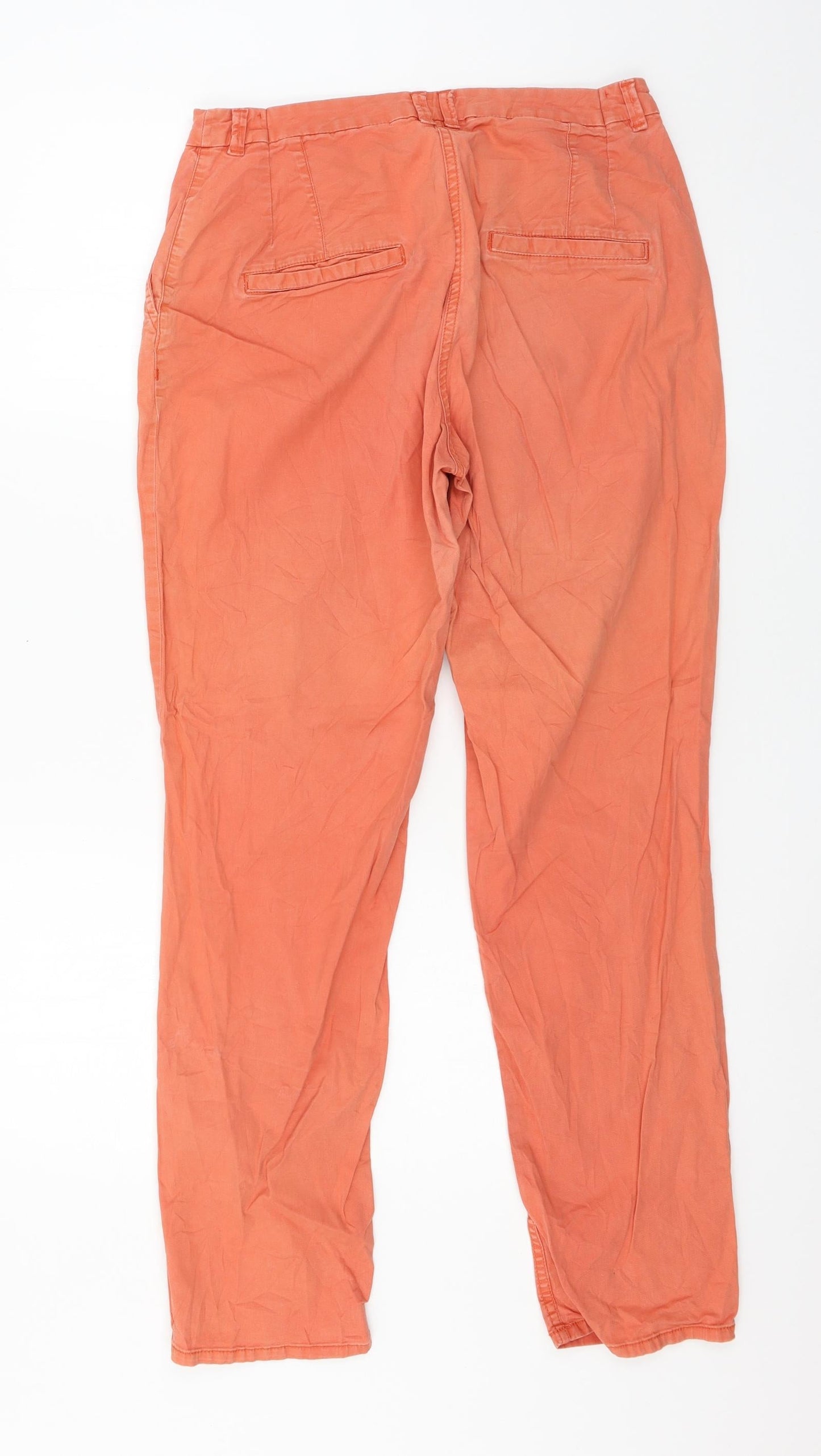 H&M Womens Orange  Denim Trousers  Size 10 L28 in