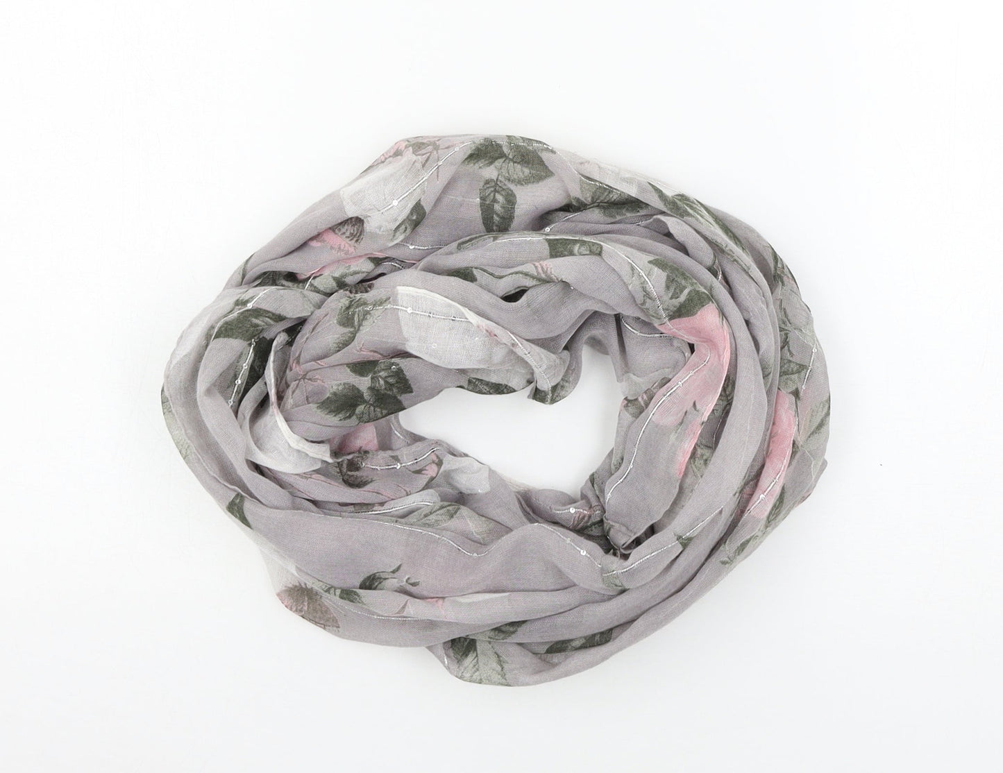 Preworn Womens Grey Floral   Scarf