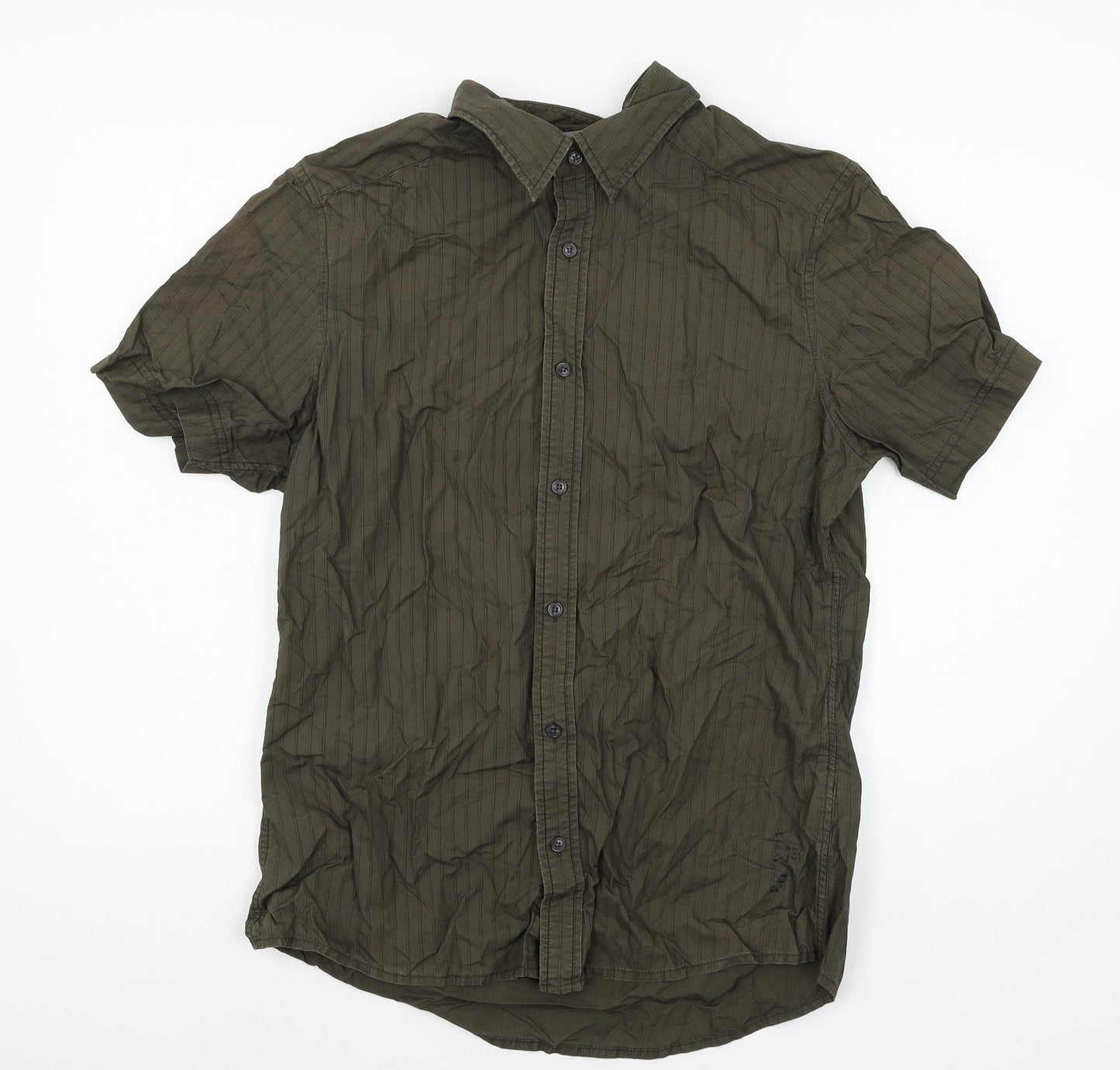 Esprit Mens Green Striped   Button-Up Size L