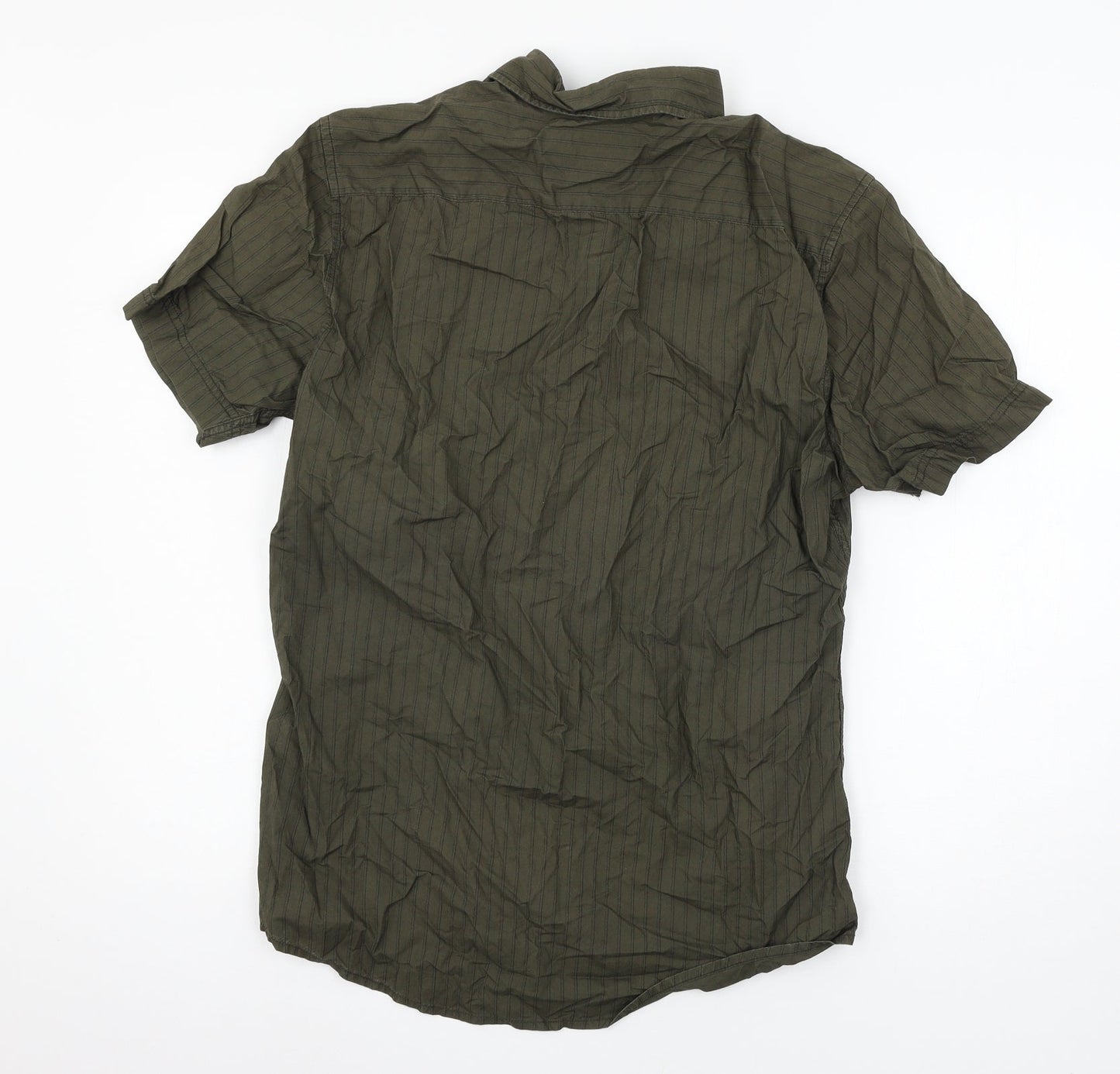 Esprit Mens Green Striped   Button-Up Size L