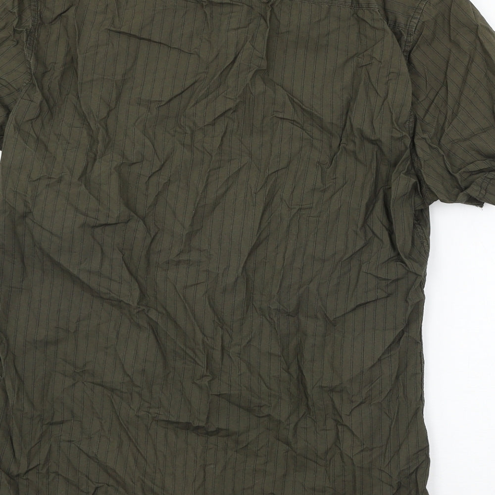 Esprit Mens Green Striped   Button-Up Size L