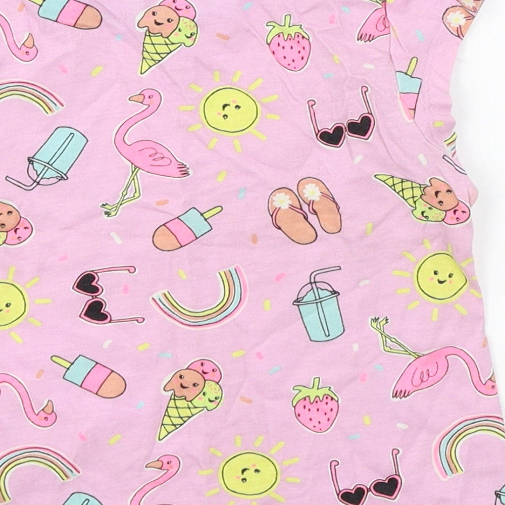 George Girls Pink Geometric Jersey Basic T-Shirt Size 18-24 Months  - Ice Cream