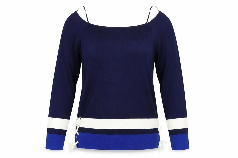 George Womens Blue Striped  Pullover Jumper Size 14