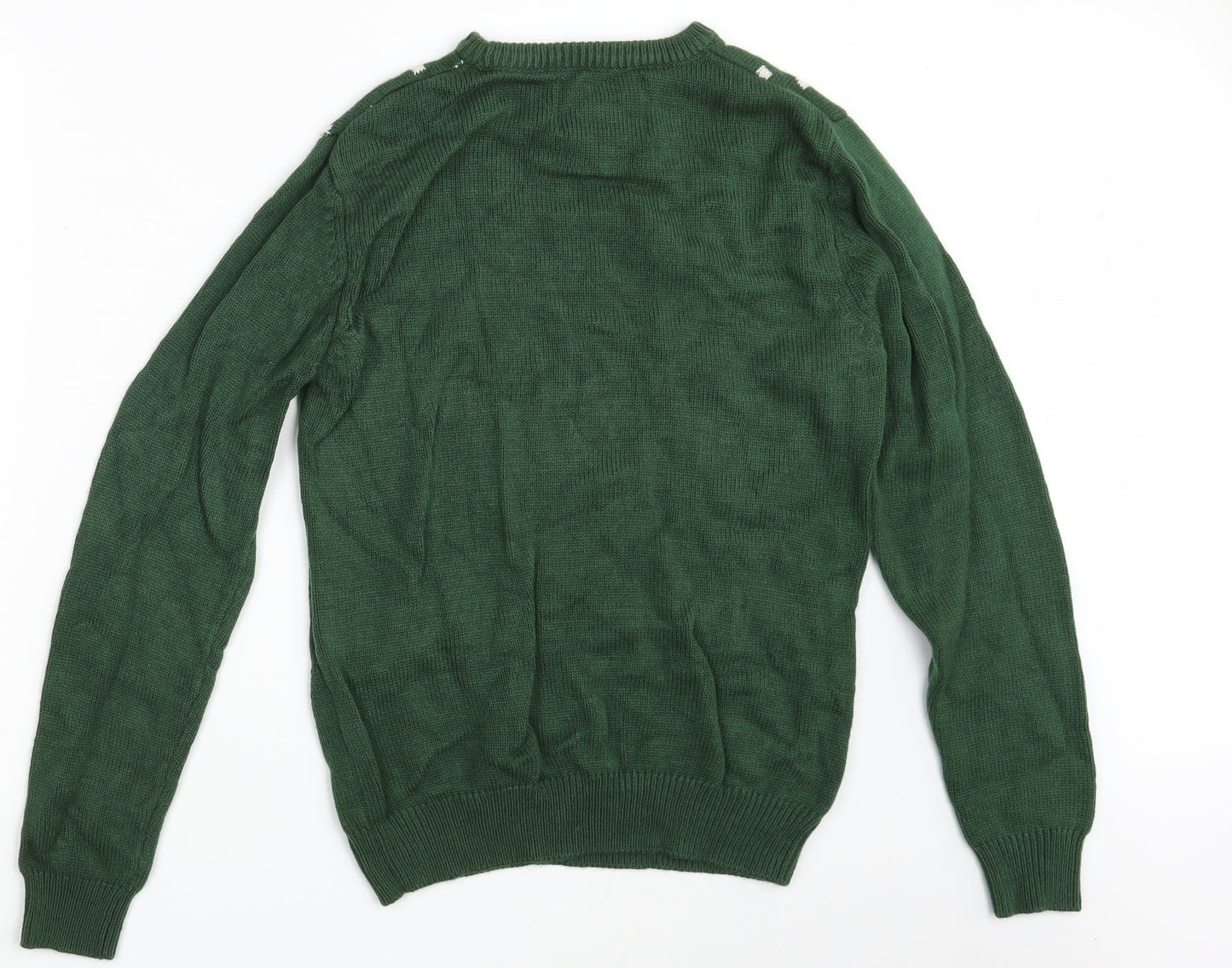 Cedar Wood State Mens Green Polka Dot  Pullover Jumper Size S  - Seasonal Christmas Festive Holiday