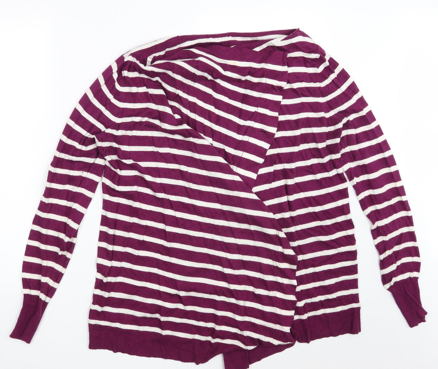 JoJo Maman Bébé Womens Purple Striped  Wrap Jumper One Size