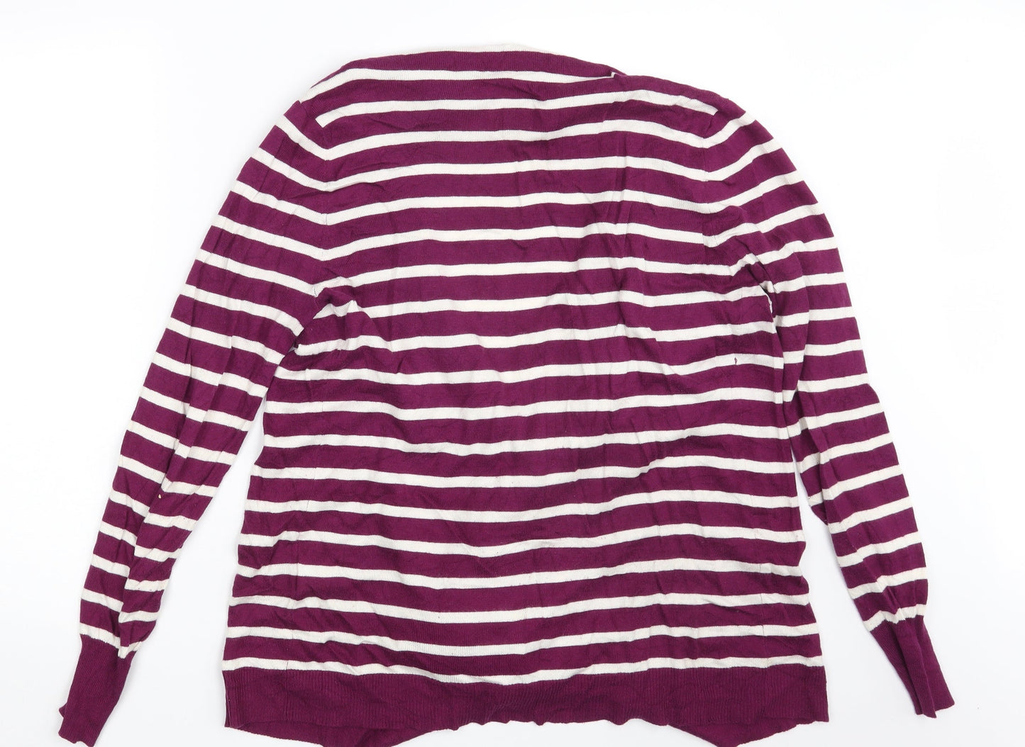 JoJo Maman Bébé Womens Purple Striped  Wrap Jumper One Size