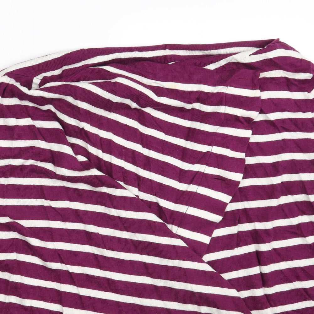 JoJo Maman Bébé Womens Purple Striped  Wrap Jumper One Size