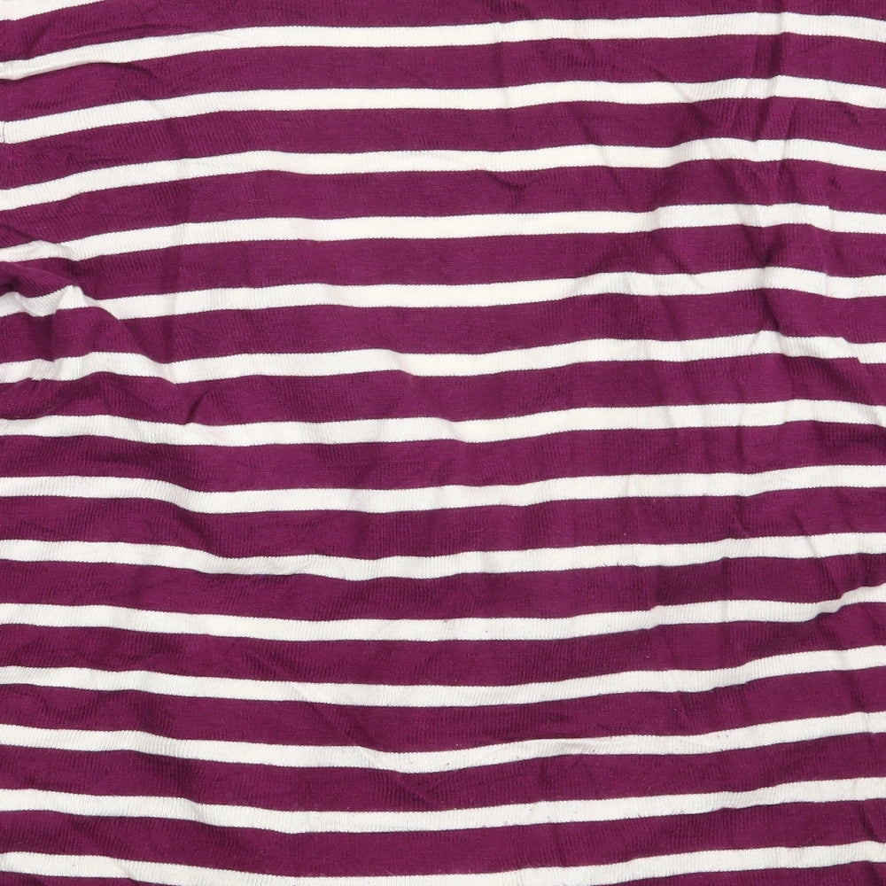 JoJo Maman Bébé Womens Purple Striped  Wrap Jumper One Size
