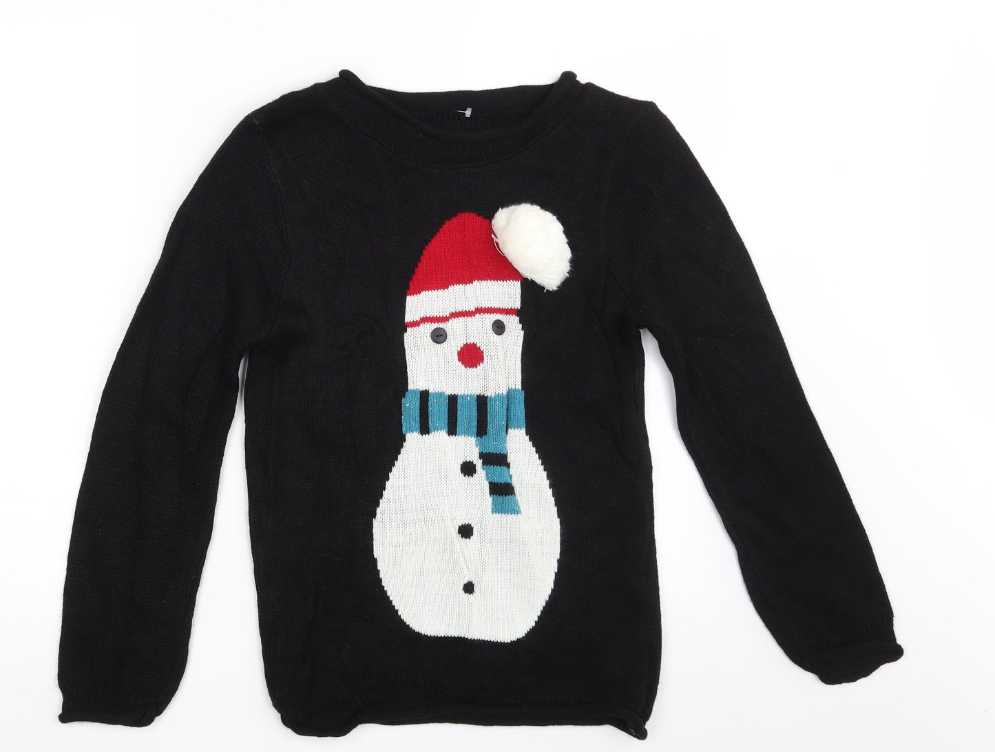 Preworn Womens Black   Pullover Jumper One Size  - Seasonal Christmas Festive Holiday