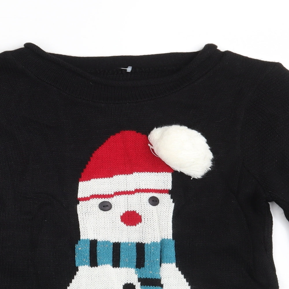 Preworn Womens Black   Pullover Jumper One Size  - Seasonal Christmas Festive Holiday