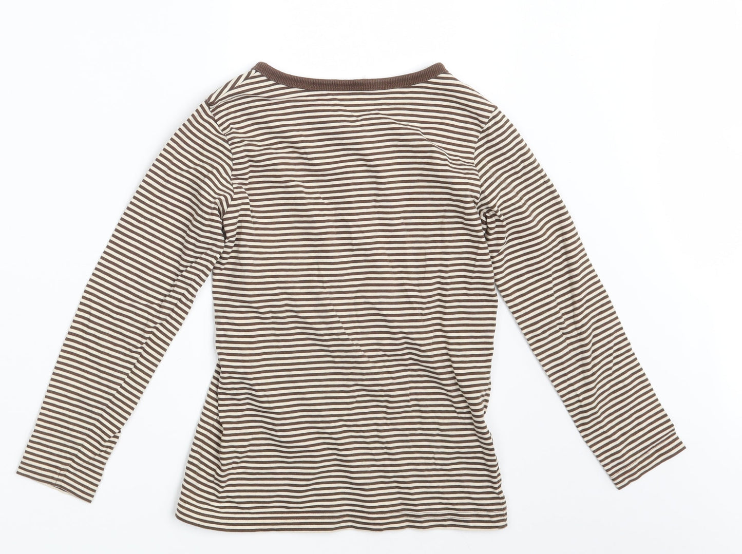 TU Girls Brown Striped  Top Pyjama Top Size 6-7 Years