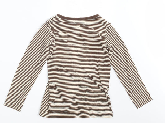 TU Girls Brown Striped  Top Pyjama Top Size 6-7 Years