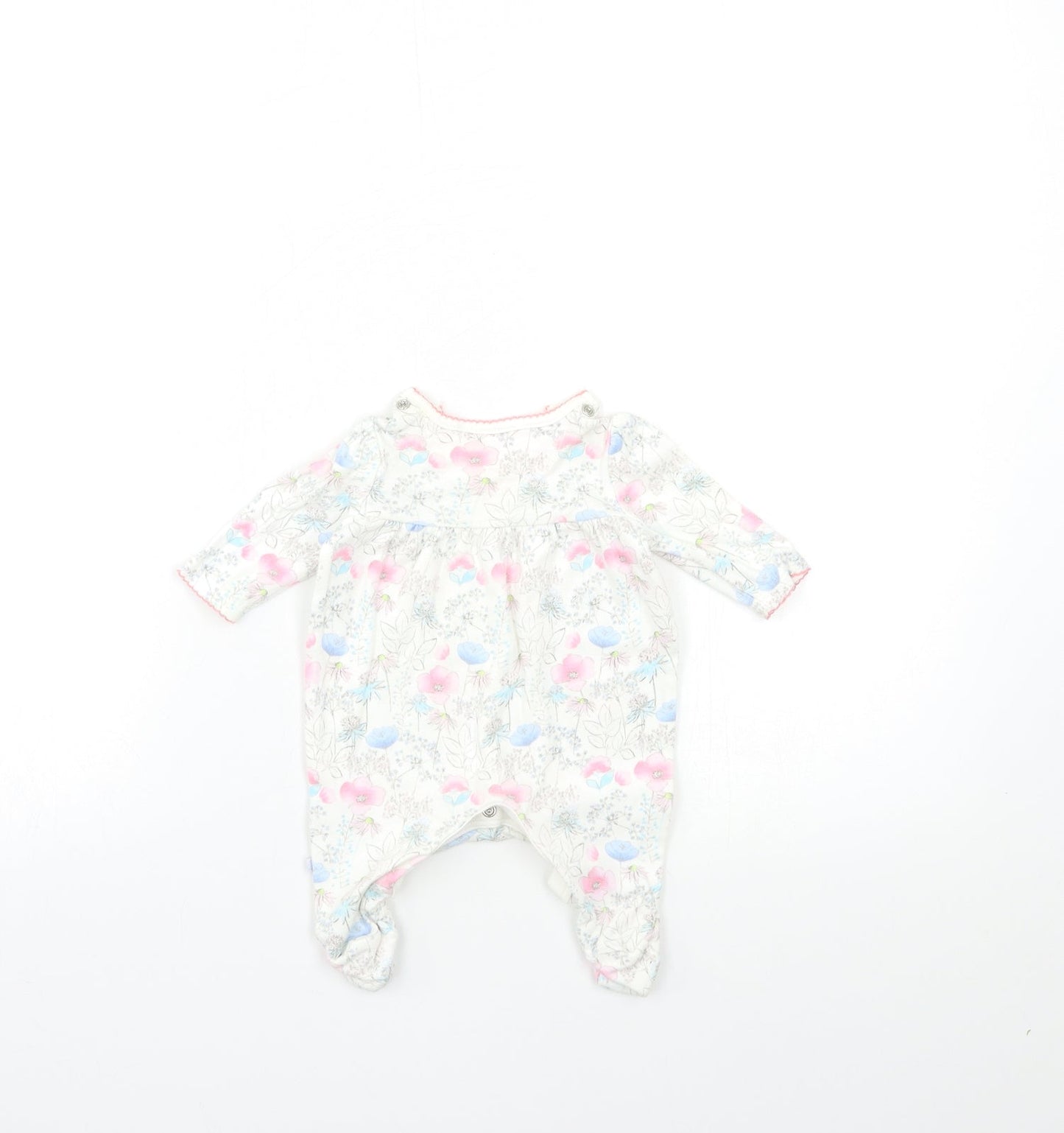 Mini B Baby White Floral  Babygrow One-Piece Size Newborn