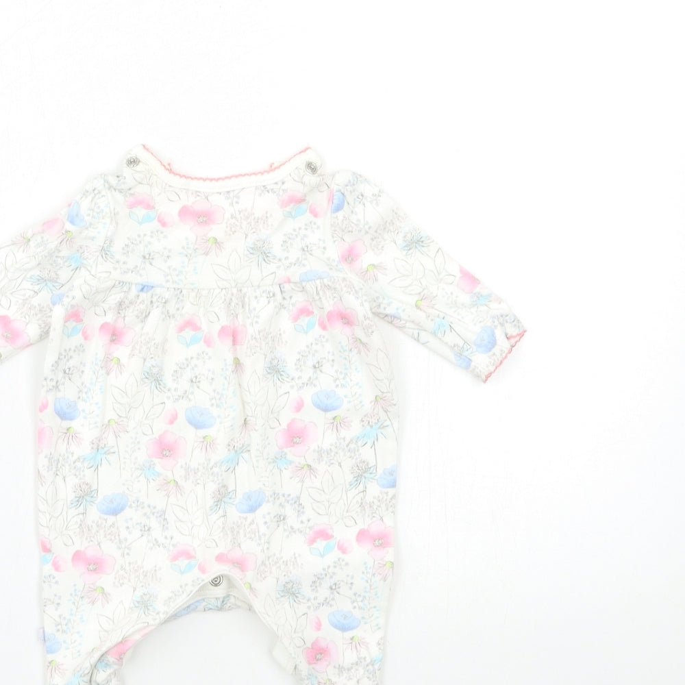 Mini B Baby White Floral  Babygrow One-Piece Size Newborn