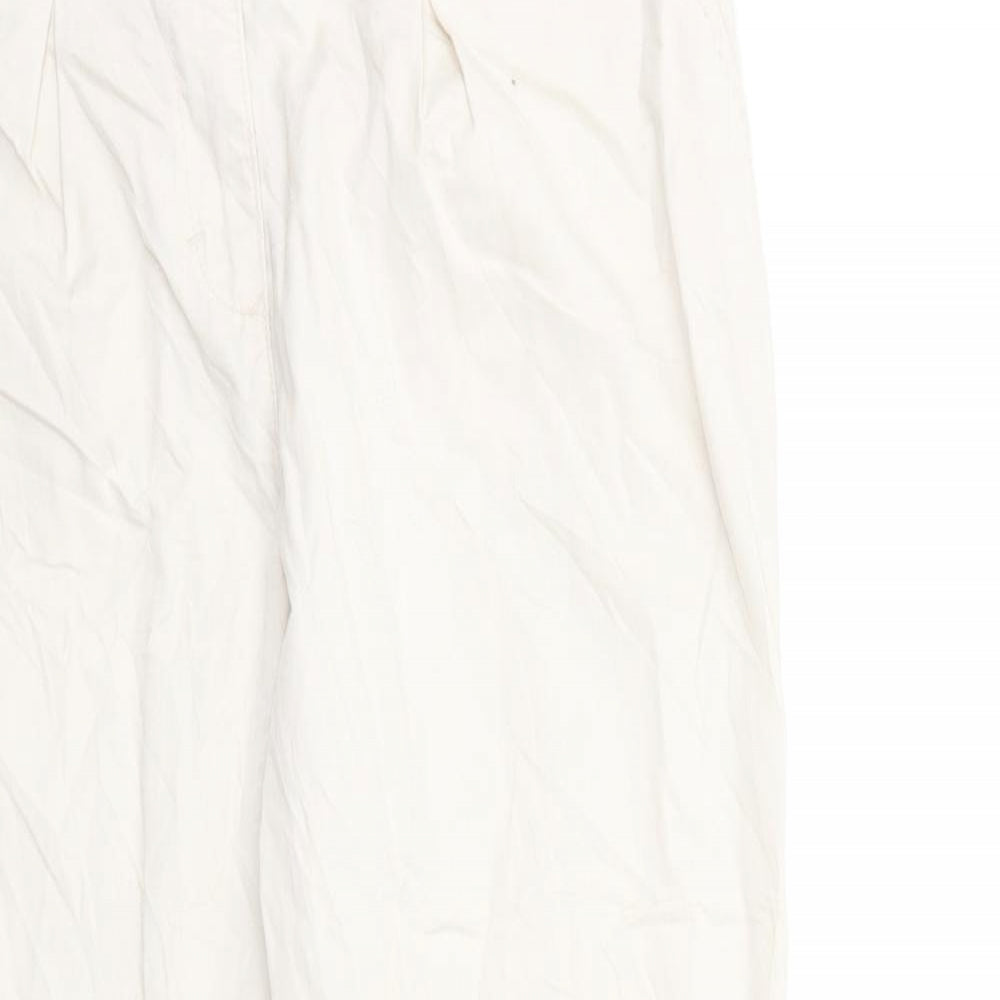H&M Womens White   Trousers  Size 8 L30 in