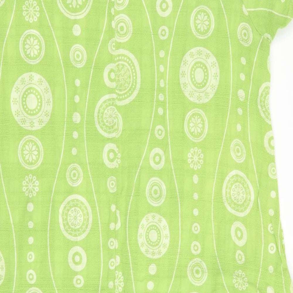 Preworn Womens Green Geometric  Fit & Flare  Size 8