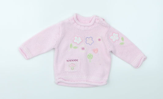 Matalan Girls Pink   Pullover Jumper Size 3-6 Months