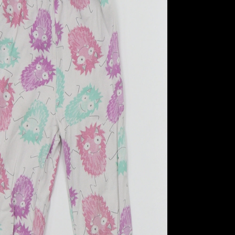 Very Girls White Geometric  Top Pyjama Pants Size 6 Years  - MONSTER
